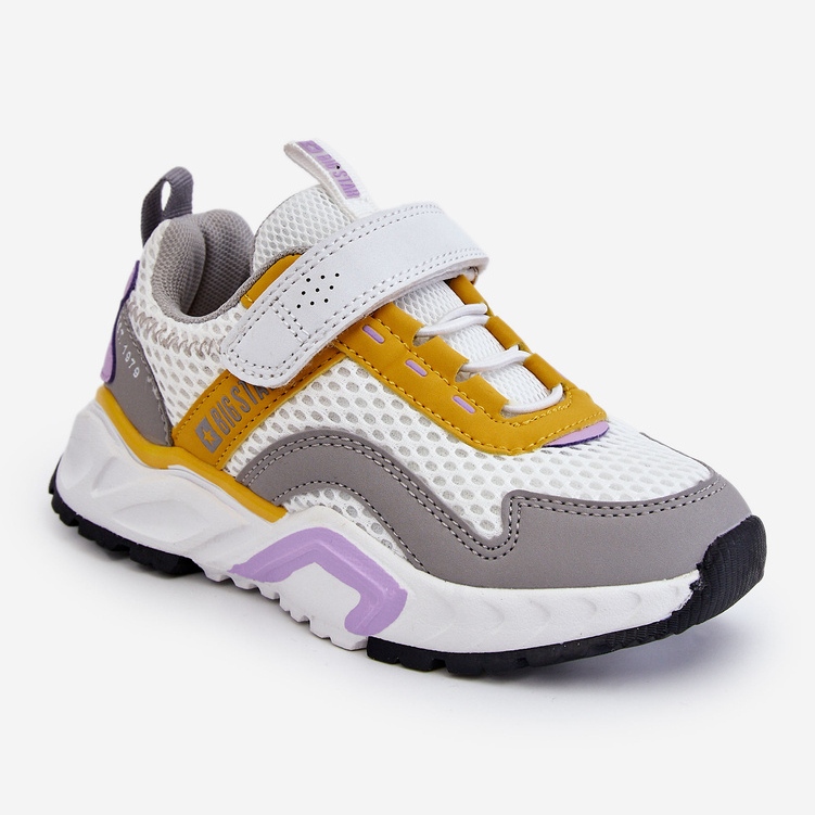 Big Star Dječje sportske cipele s velikom zvijezdom na čičak JJ374257 Bijelo-žuta višebojan 2