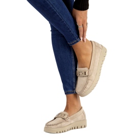 Kožne mokasine Filippo DP3334/23 BE bež 7