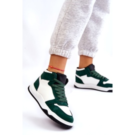 Visoke ženske sportske cipele, tenisice, bijele i zelene bijela 2