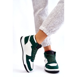 Visoke ženske sportske cipele, tenisice, bijele i zelene bijela 3