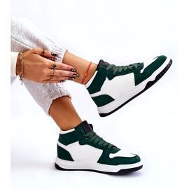 Visoke ženske sportske cipele, tenisice, bijele i zelene bijela 7