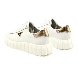 Kožne tenisice Filippo DP4138 bijela zlatni 6