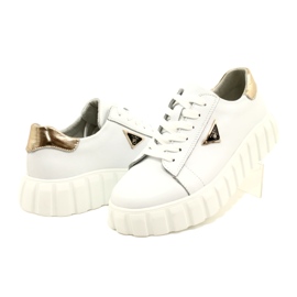 Kožne tenisice Filippo DP4138 bijela zlatni 4