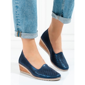 W. Potocki Ženske ažurne cipele Potocki tamnoplave plava 1