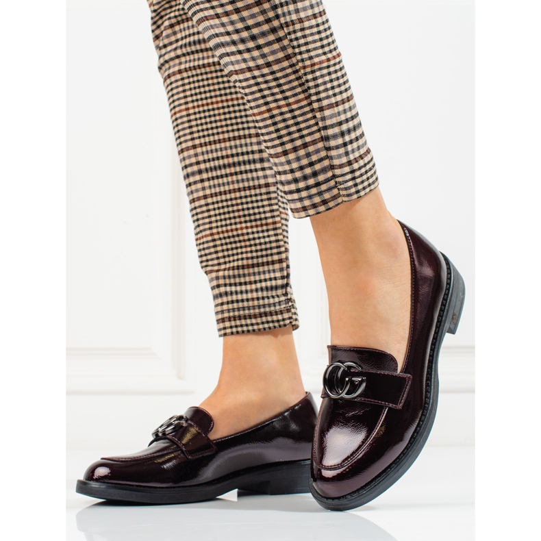 W. Potocki Ženske kestenjaste lordsice iz Potockog s ravnim potpeticama crvena 1