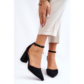 Crne Lexie salonke s petom od brušene kože crno 1