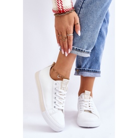 Klasične ženske tenisice bijele i bež boje 2