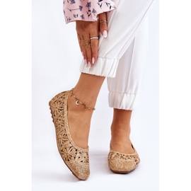 Ažur modne balerinke bež Thiago 1