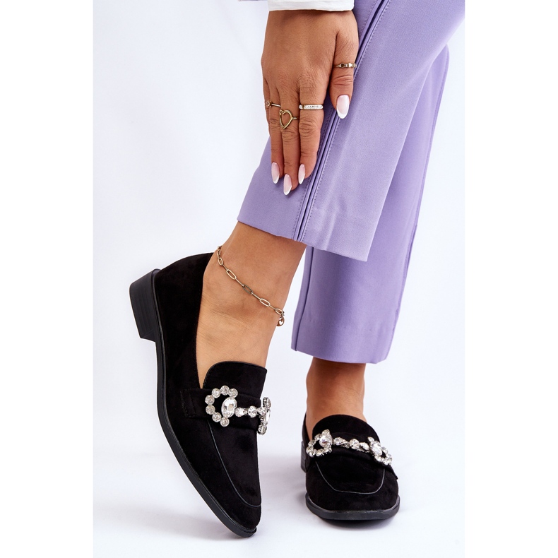 PS1 Elegantne crne mokasine od brušene kože Aliya crno 1