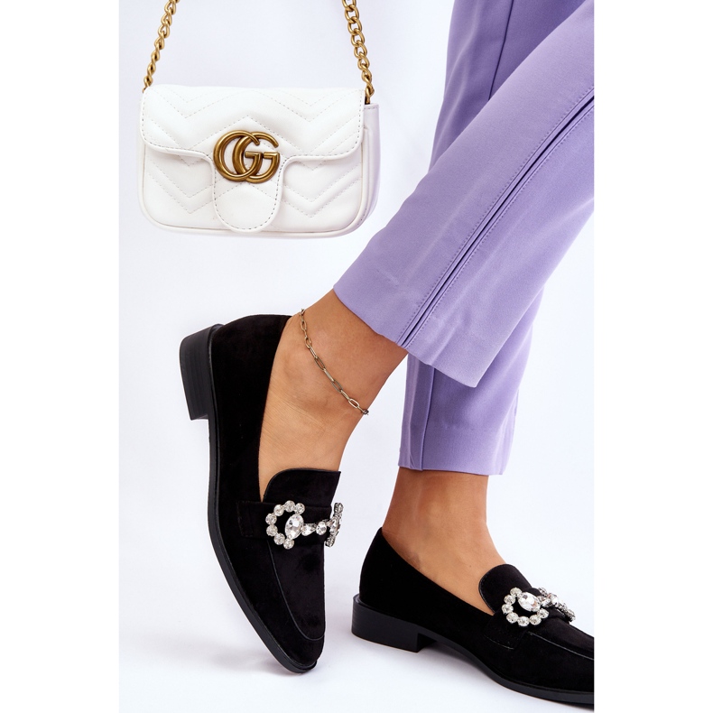 PS1 Elegantne crne mokasine od brušene kože Aliya crna 2