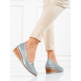 W. Potocki Ženske ažurne cipele Potocki sive siva 2