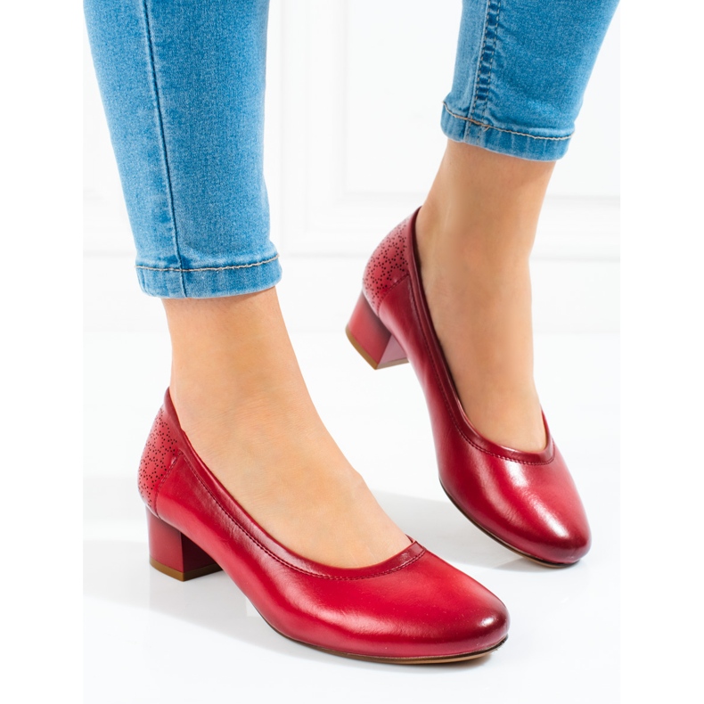 W. Potocki Ženske cipele na nisku petu Potocki crvene crvena 1