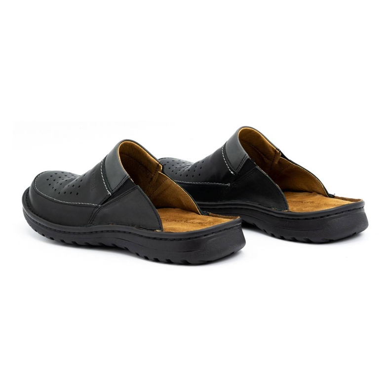 Muške kožne papuče 219 Kampol crne crno 4