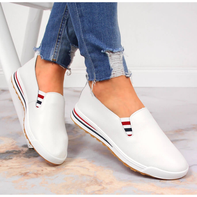 Bijele kožne ženske slip-on tenisice Filippo DP3510 bijela 1