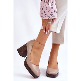 Moderne kožne cipele Laura Messi 2599 bež 1