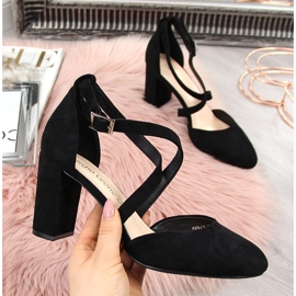 Ženske crne sandale na post Sergio Leone SK863 crna 2