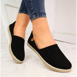Ženske slip-on espadrile s izrezima crne NEWS 20TX02-2416 crna 1
