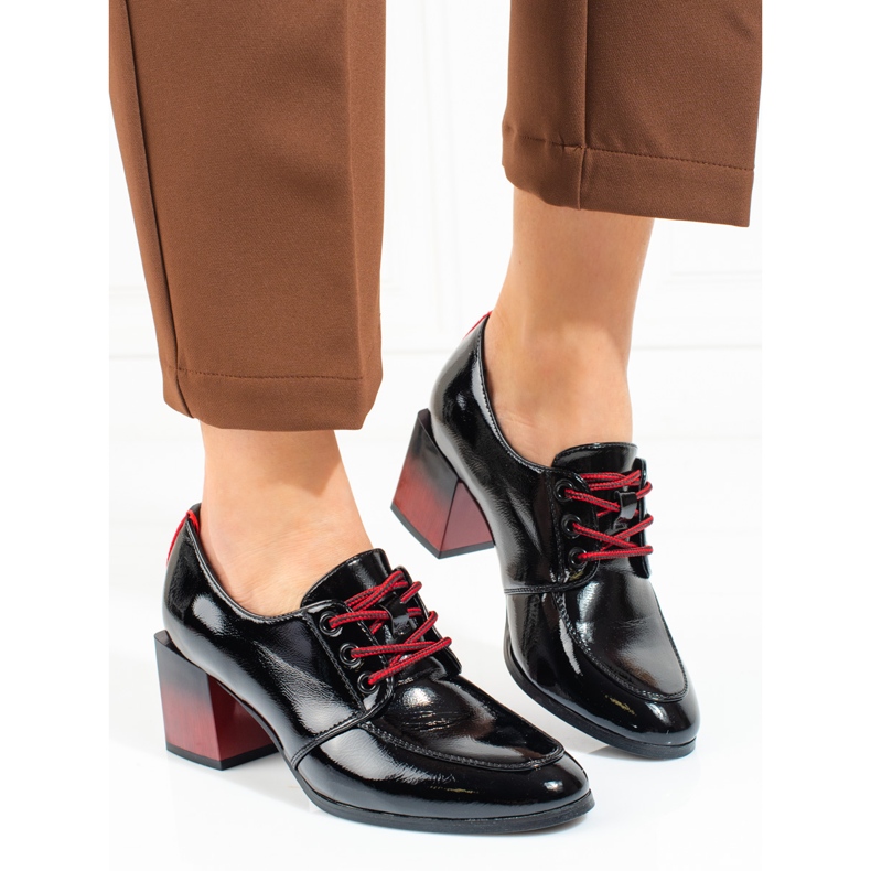 W. Potocki Ženske cipele na vezanje Potocki crne crna 1