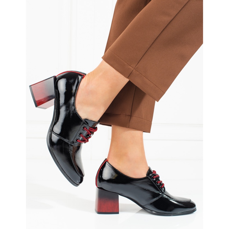 W. Potocki Ženske cipele na vezanje Potocki crne crna 2