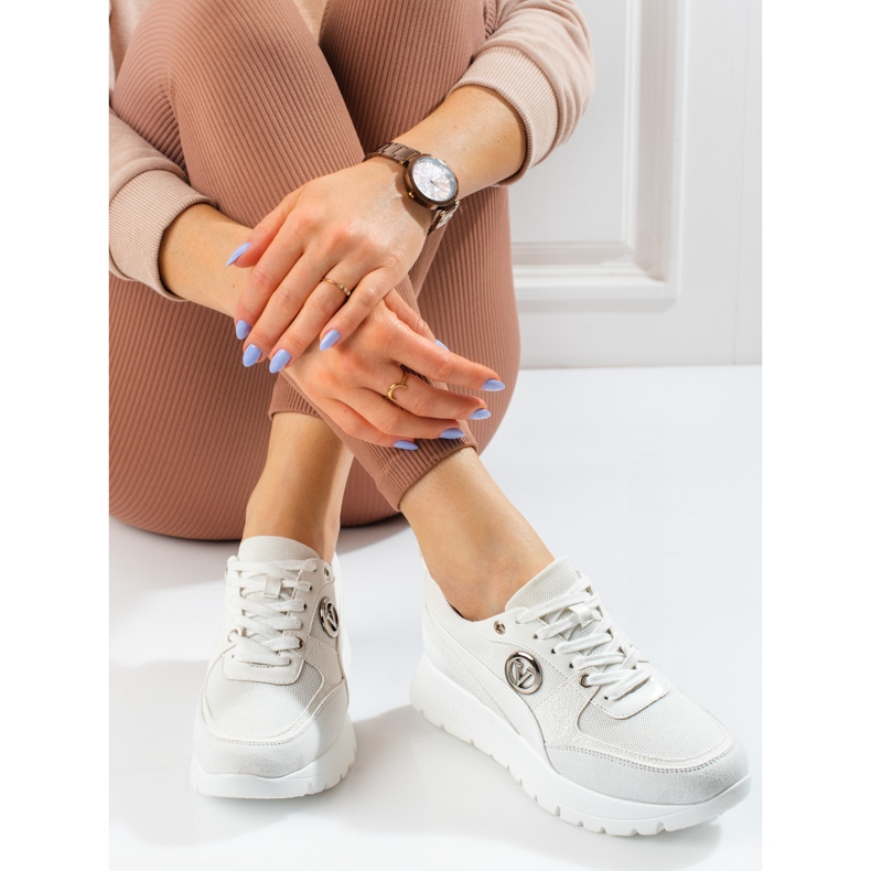 Vinceza ženske sportske cipele na platformu bijele boje bijela 1