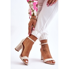 PS1 Klasične antilop sandale Amina svijetlo bež na petu smeđa 2