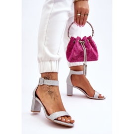 PS1 Sjajne sandale na visoke pete Silver Maxim srebro 2