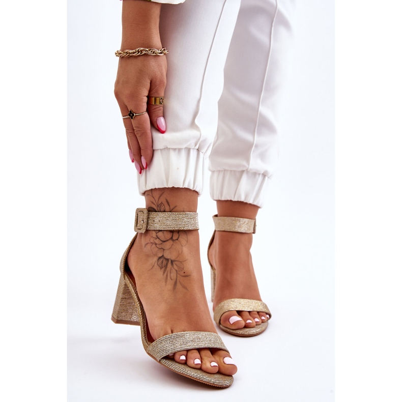 PS1 Sjajne zlatne sandale Maxim Heels zlatni 1