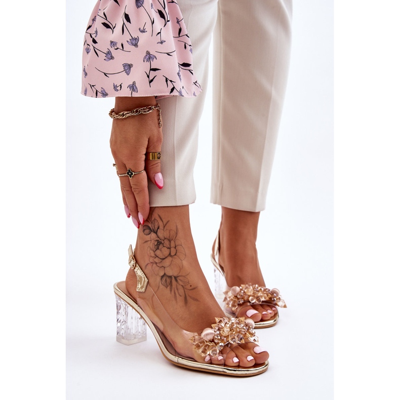 S.Barski Moderne sandale sa zlatnim Terrance perlama zlatna 1