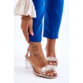 S.Barski Modne sandale s perlama Srebrni Terrance srebro 1