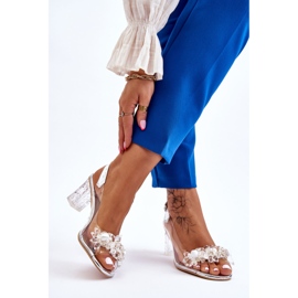 S.Barski Modne sandale s perlama Srebrni Terrance srebro 2