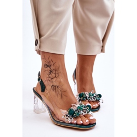 S.Barski Moderne sandale sa zelenim Terrance perlama zelena 2