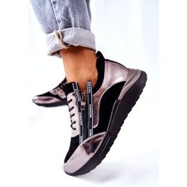 POTOCKI Kožne metalik sportske tenisice crne i srebrne crno 1