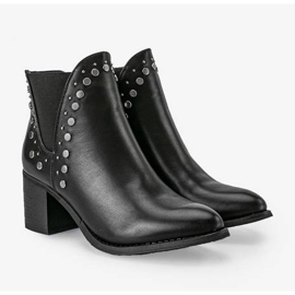 PA1 Louisa crne čizme na petu s kamenčićima crna 1