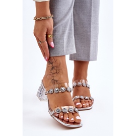 S.Barski Ženske papuče sa ukrasnim cirkonima Srebrna Leyla srebro 1