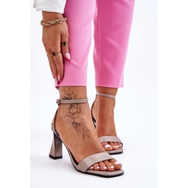 S.Barski Sive Owen lakirane sandale na petu siva 1