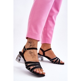 S.Barski Crne Callan sandale od brušene kože s kristalima crna 2