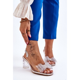 S.Barski Moderne prozirne sandale sa srebrnom Ariella mašnom srebro 1