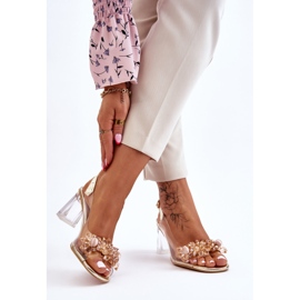 S.Barski Modne prozirne sandale sa zlatnim Carmelo ukrasima zlatna 2