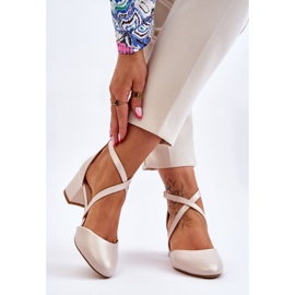 Sergio Leone salonke na visoku petu SK824 Pearl Beige bež 2