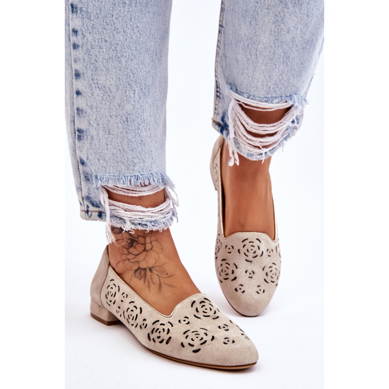 Otvorene mokasine Sergio Leone BL627 Bež 2