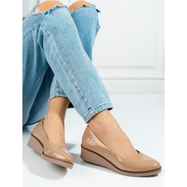 Ženske cipele na klin Vinceza bež boje 2