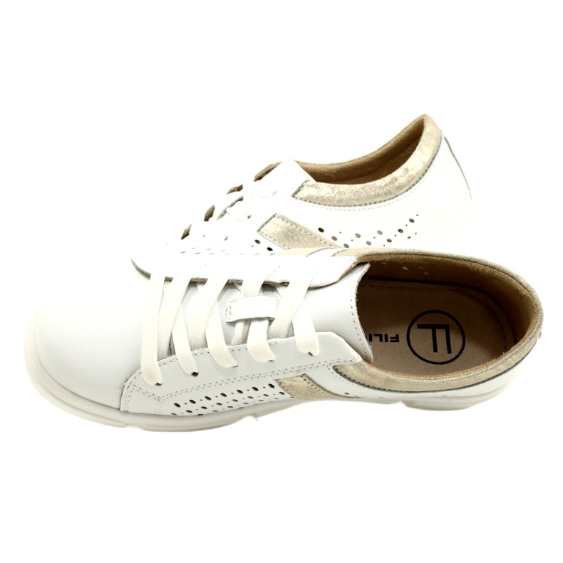 Ažur kožne tenisice Filippo DP4531/23 WH GO bijele bijela 5