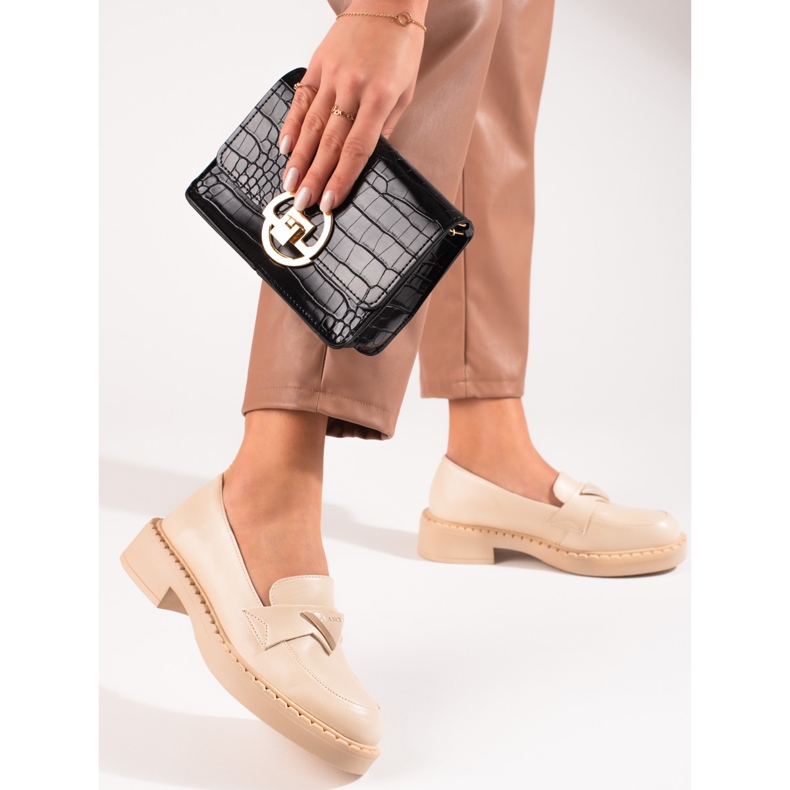 W. Potocki Bež ženske mokasine na platformu 1