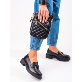 W. Potocki Crne ženske mokasine na platformu crno 1