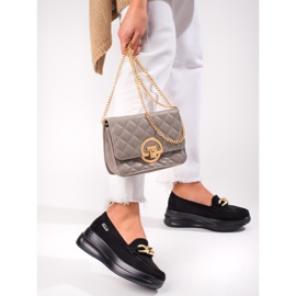 Ženske Shelovet mokasinke s lancem crno 2