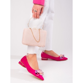 Ženske cipele Shelovet s niskom petom od antilopa boje fuksije ružičasta 1