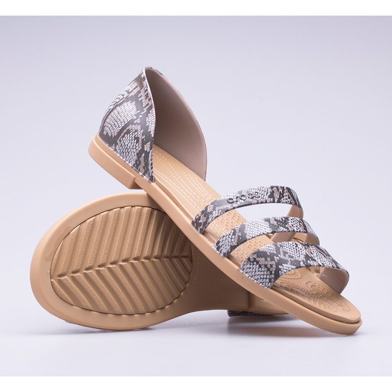 Crocs Tulum otvorene ravne sandale W 206109-15W smeđa 1