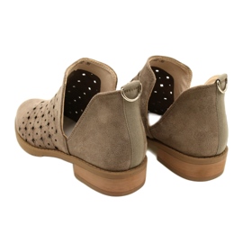 DASZYŃSKI Ažurirane antilop čizme s izrezom karina bež smeđa 7