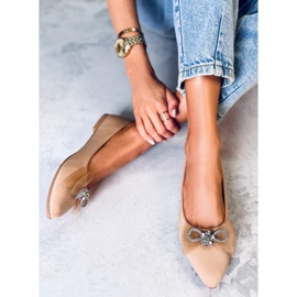 Maura kaki balerinke s mašnom bež 2