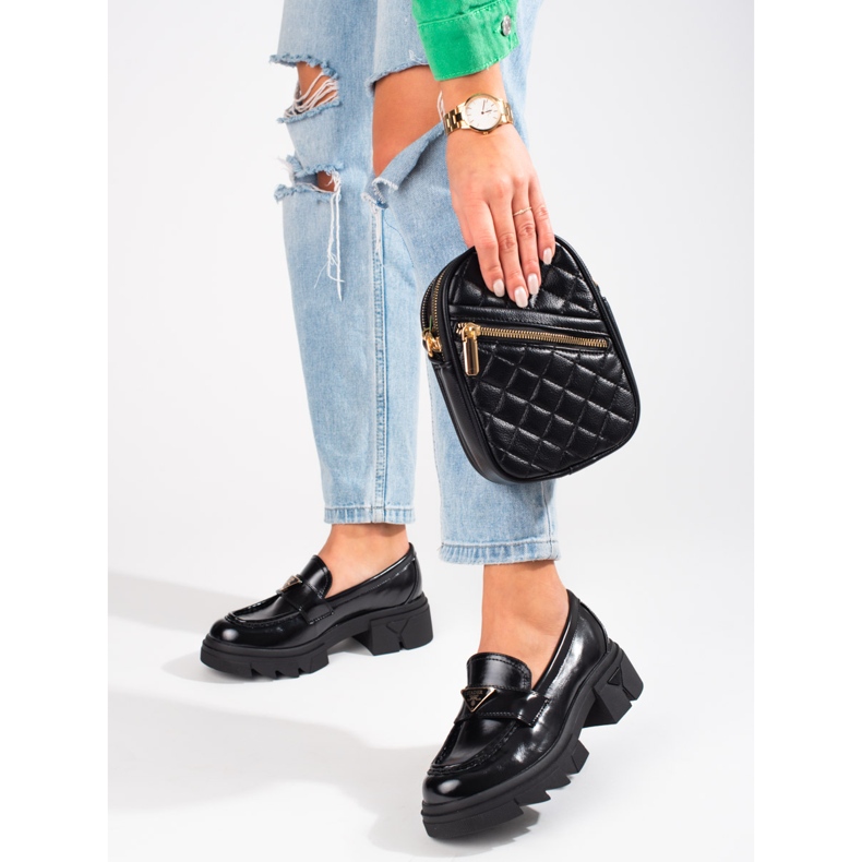 Seastar Ženske Shelovet crne lakirane mokasinke crna 2